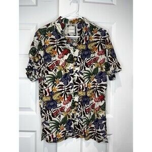 Denim & Flower Ricky Singh Tropical Viscose Men’s Shirt Size Large L
